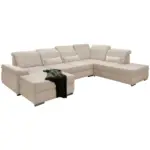 XXXLutz Lauterach - Ihr M&ouml;belhaus bei Bregenz Wohnlandschaft mit Schlaffkt in Velours Creme