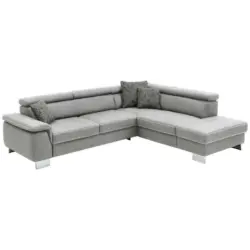 Ecksofa in Mikrofaser Dunkelbraun