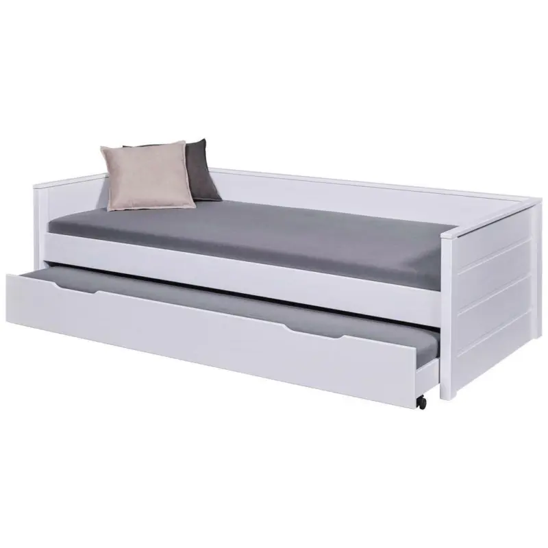 Ausziehbett 90/200 cm in Wei&szlig;