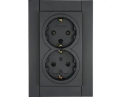 Steckdosen-Einsatz 2-fach Kopp Athenis 55 anthrazit 929515557