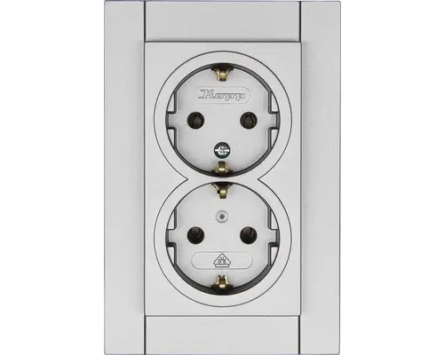 Steckdosen-Einsatz 2-fach Kopp Athenis 55 stahlfarben 929547550