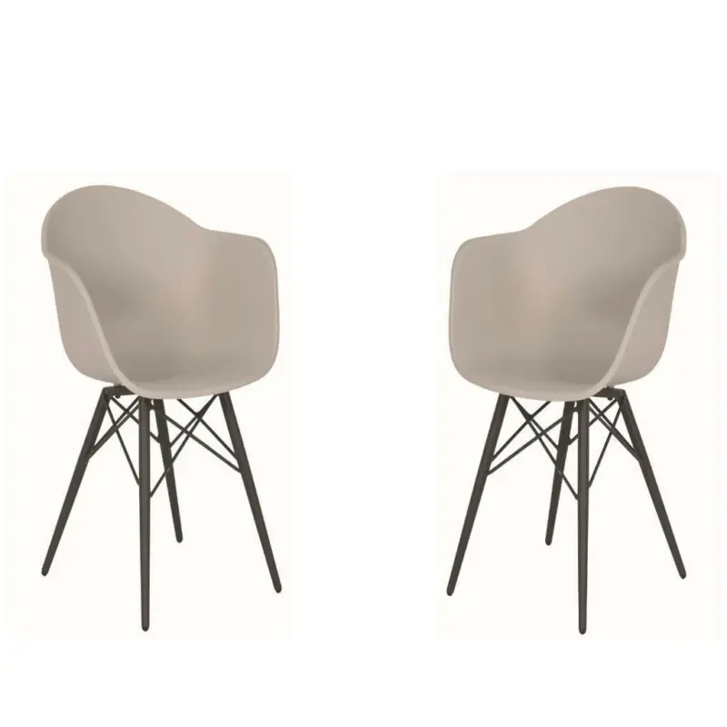 Loungesessel in Metall, Kunststoff Anthrazit, Grau