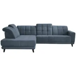 Ecksofa in Webstoff Blau