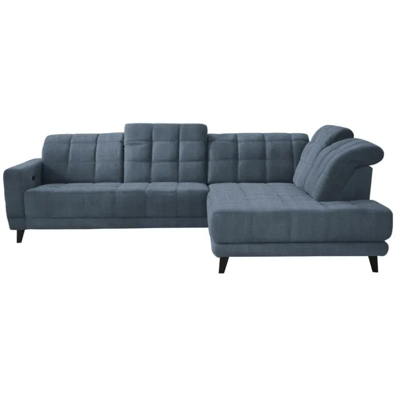Ecksofa in Webstoff Blau