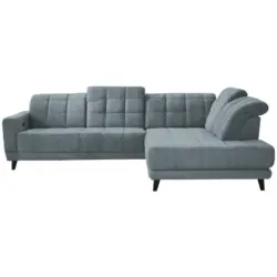 Ecksofa in Webstoff Hellblau