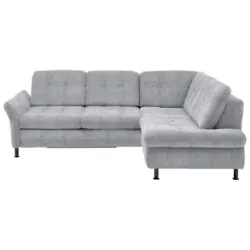 Ecksofa in Webstoff Alufarben