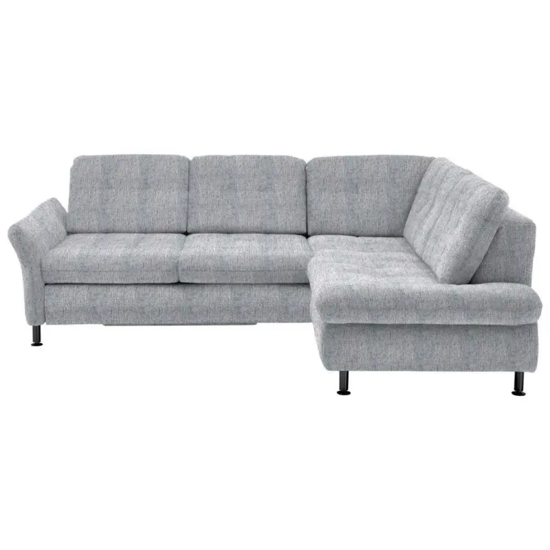 Ecksofa in Webstoff Alufarben