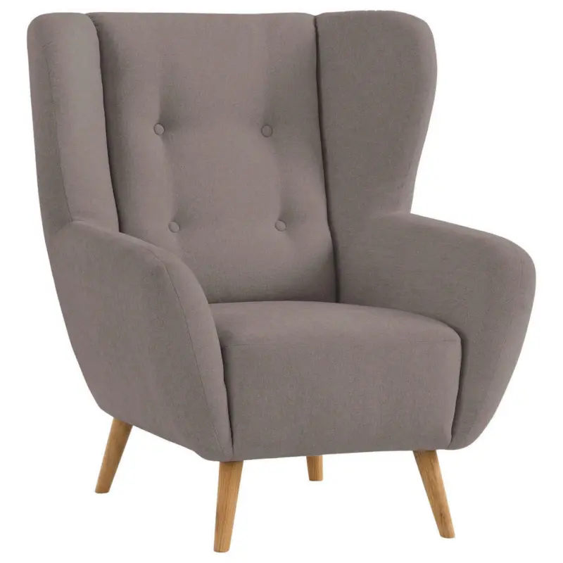 Sessel in Flachgewebe Taupe