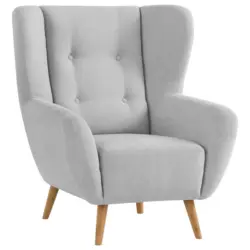 Sessel in Flachgewebe Hellgrau