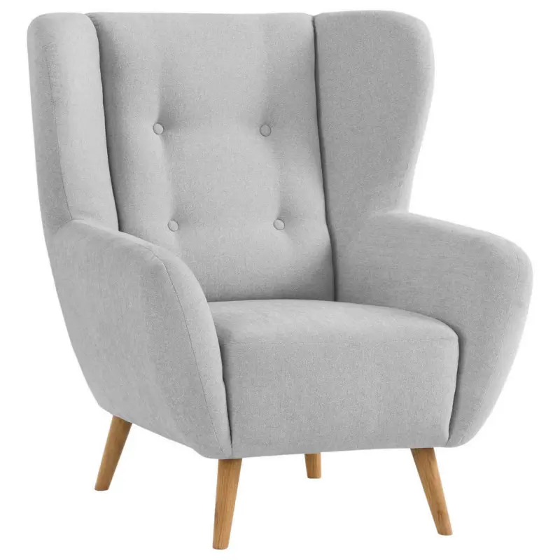 Sessel in Flachgewebe Hellgrau