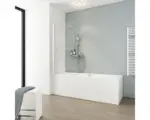 Hornbach Badewannenfaltwand Schulte 1-teilig 700x1400 mm Echtglas Klar Hell alpinweiß inkl. Handtuchhalter gebogen