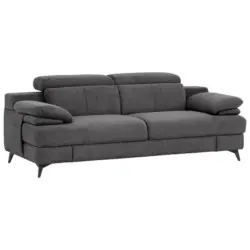 Dreisitzer-Sofa in Chenille Dunkelgrau