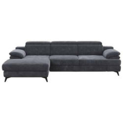 Ecksofa in Chenille Dunkelgrau