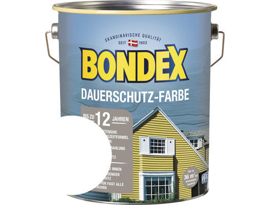 Holzfarbe-Dauerschutzfarbe Bondex schneeweiß 4 l