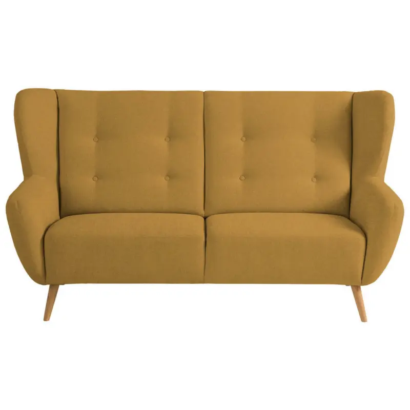 Dreisitzer-Sofa in Flachgewebe Dunkelgelb