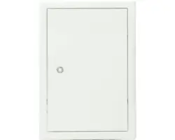 Revisionstür Softline Stahlblech verzinkt weiss RAL 9016 mit versenktem 4-Kantverschluss und 4-teiliger Rahmen 30 x 40 cm