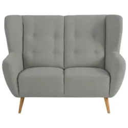 Zweisitzer-Sofa in Flachgewebe Dunkelgrau
