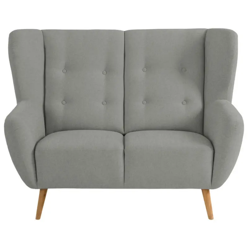 Zweisitzer-Sofa in Flachgewebe Dunkelgrau