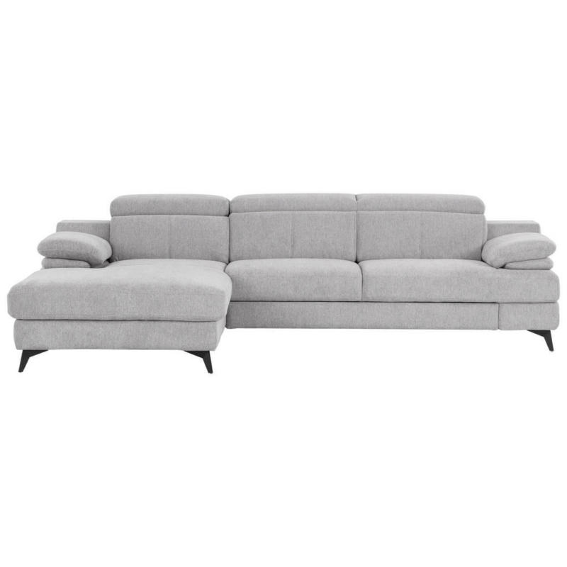 Ecksofa in Chenille Silberfarben