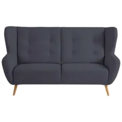 Dreisitzer-Sofa in Flachgewebe Dunkelblau