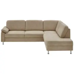 Ecksofa in Mikrofaser Beige