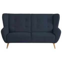 Dreisitzer-Sofa in Flachgewebe Blau