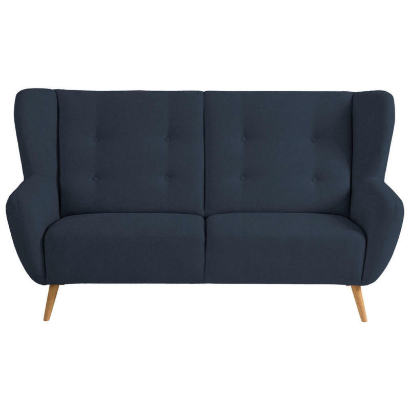 Dreisitzer-Sofa in Flachgewebe Blau