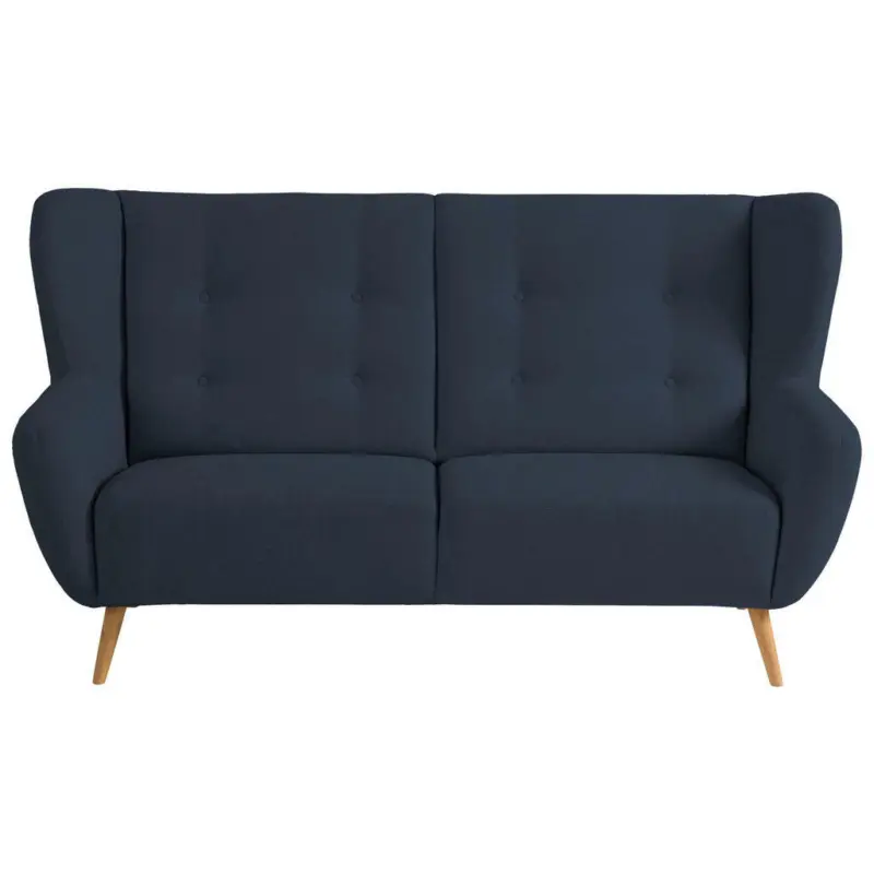 Dreisitzer-Sofa in Flachgewebe Blau