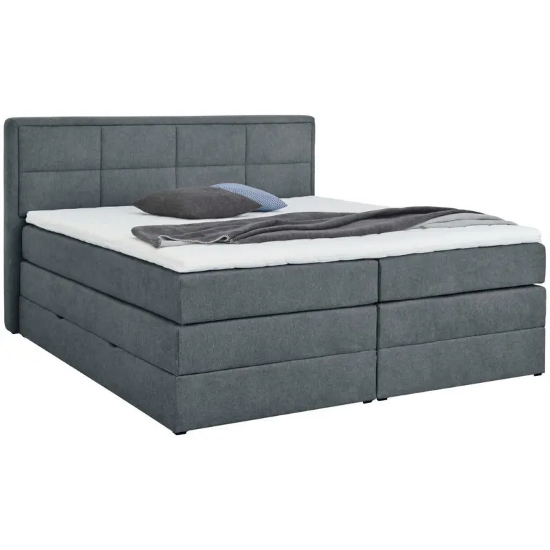 Boxspringbett 180/200 cm in Blaugrau