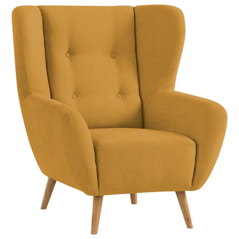 Sessel in Mikrovelours Dunkelgelb