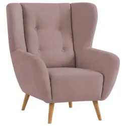 Sessel in Mikrovelours Rosa