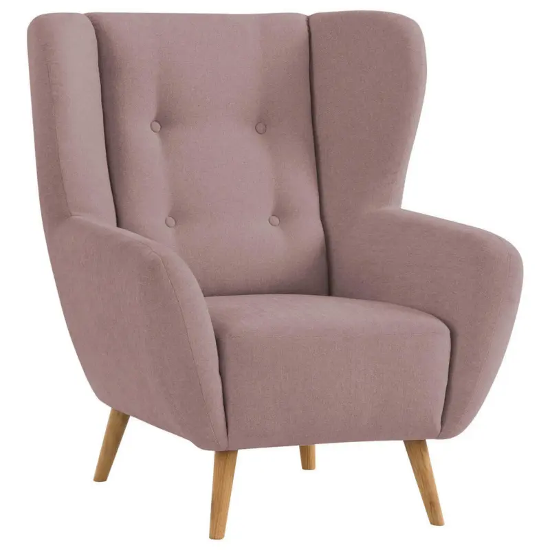 Sessel in Mikrovelours Rosa