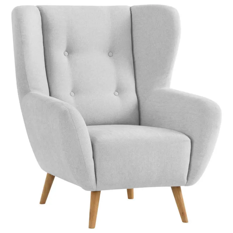 Sessel in Mikrovelours Hellgrau