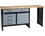 Hornbach Werkbank Küpper Hammerschlag-Silber 1700 mm 4 Schubladen, 1 Tür