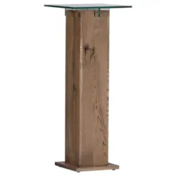 Beistelltisch in Holz, Glas 40/40/100 cm