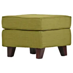Hocker in Holz, Textil Olivgrün