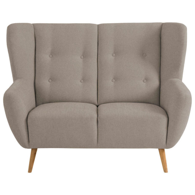 Zweisitzer-Sofa in Mikrovelours Taupe