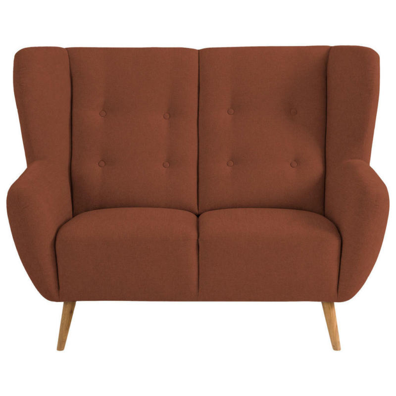 Zweisitzer-Sofa in Mikrovelours Rostfarben