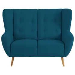 Zweisitzer-Sofa in Mikrovelours Dunkelblau