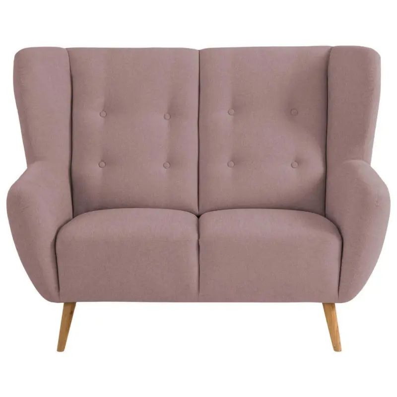 Zweisitzer-Sofa in Mikrovelours Rosa