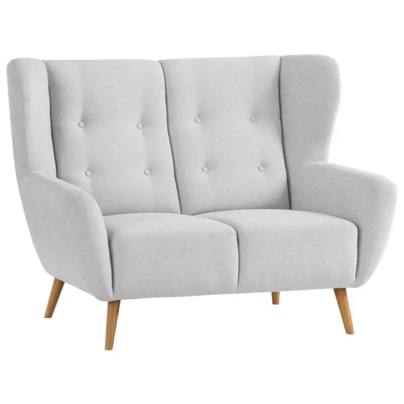 Zweisitzer-Sofa in Mikrovelours Hellgrau