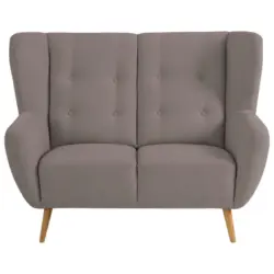 Zweisitzer-Sofa in Flachgewebe Taupe