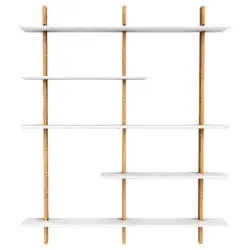 Regal 162/190/25 cm Wei&szlig;, Eichefarben