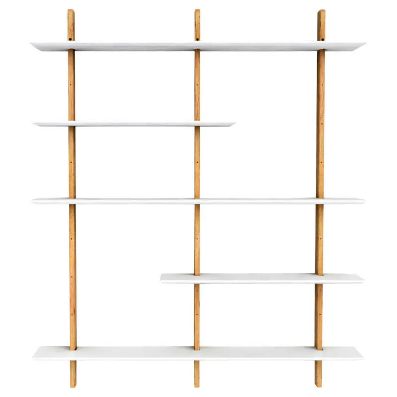 Regal 162/190/25 cm Wei&szlig;, Eichefarben