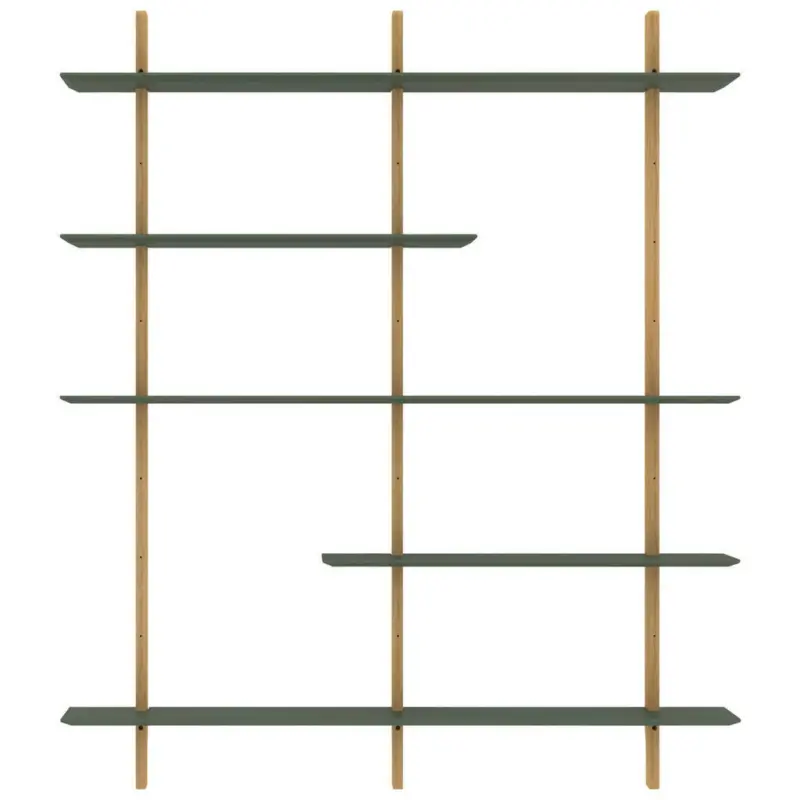 Regal 162/190/25 cm Eichefarben, Waldgrün