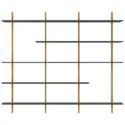 Regal 224/190/25 cm Eichefarben, Waldgrün