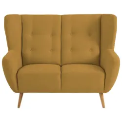 Zweisitzer-Sofa in Flachgewebe Dunkelgelb