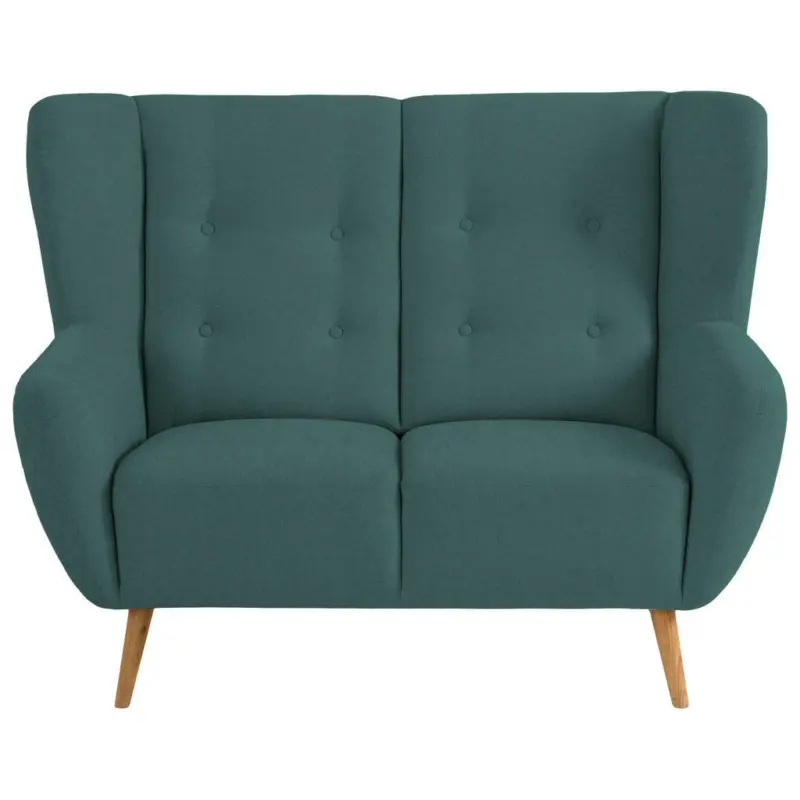 Zweisitzer-Sofa in Flachgewebe Türkis