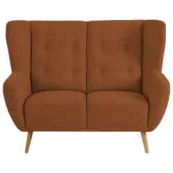 Zweisitzer-Sofa in Flachgewebe Rot