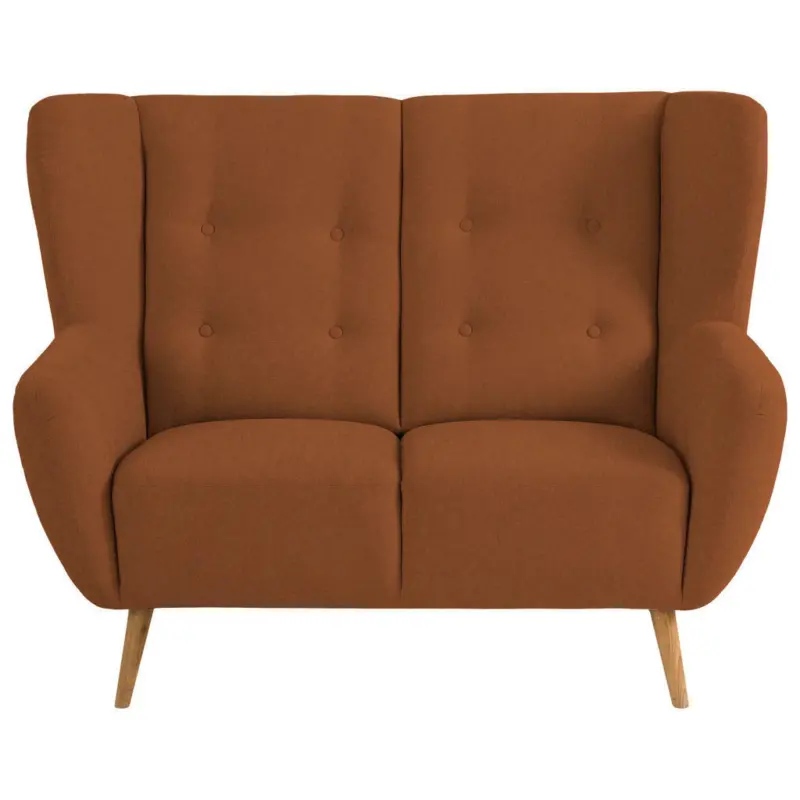 Zweisitzer-Sofa in Flachgewebe Rot